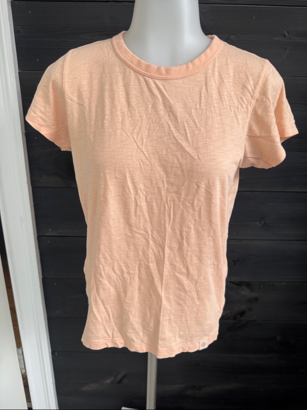 Rag & Bone Organic Cotton The Slub Short Sleeve Tee Scoop Neck Melon